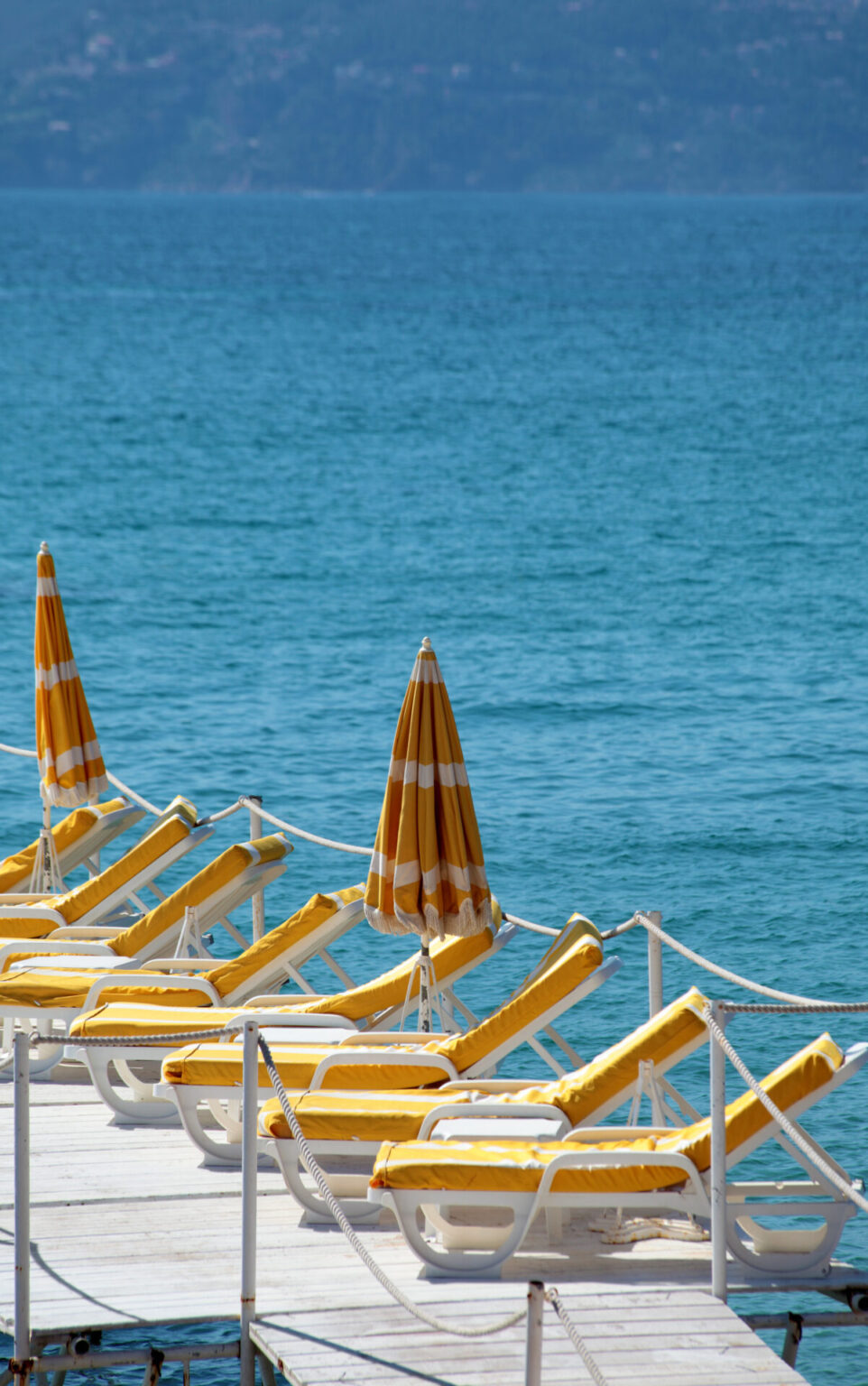 Beachfront with beachchairs