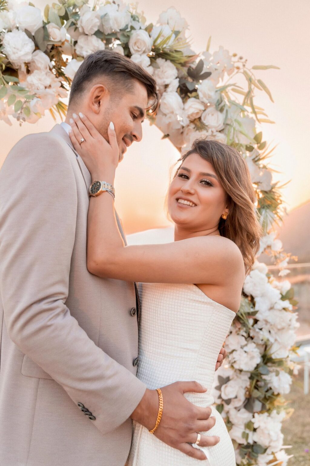 picture of a couple just after the yes
