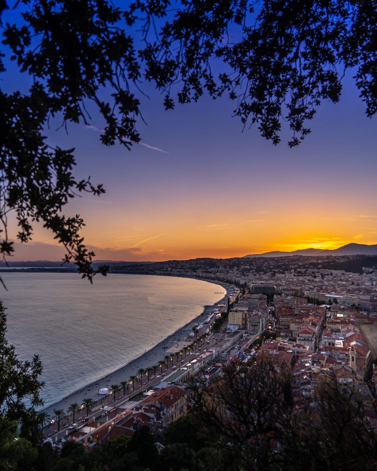 sunset nice french riviera